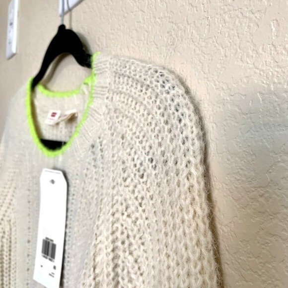 Levi's cream sweater alpaca blend Ava Cable Cream Long  sleeve sweater size M - Picture 6 of 9